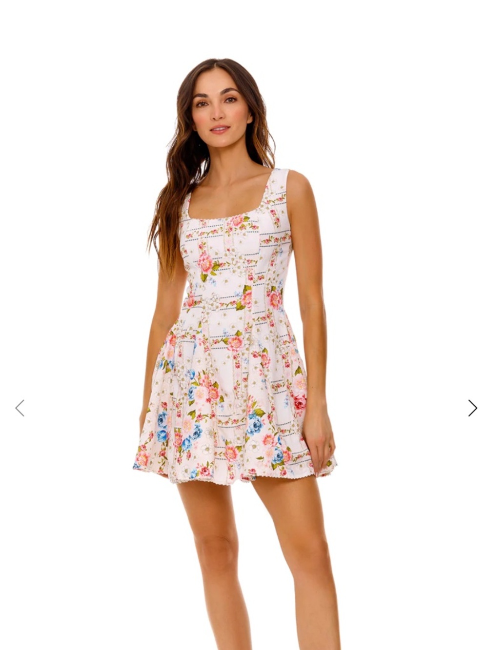 Agua Bendita Kristen Meraki Fit Flare Mini Floral Dress L New